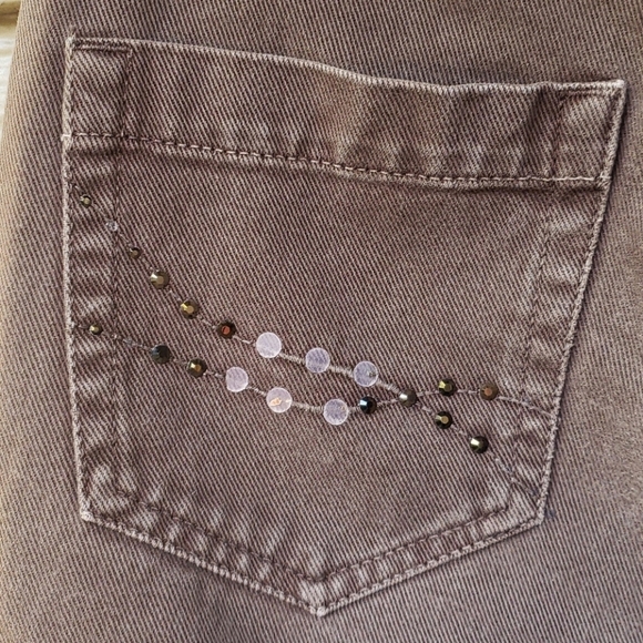 Liu Jo  Brown Denim embellished jeans 26 - Picture 8 of 13